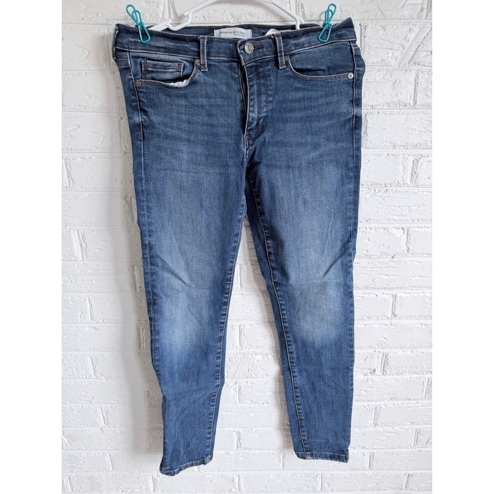 Banana Republic Skinny Ankle‎ Jeans Medium Wash Premium Denim Size 27